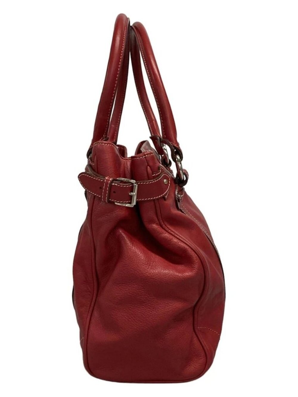 DIOR/ChristianDior Saint Germain / Vintage Traveler Red Leather Tote Bag - Picture 3 of 15